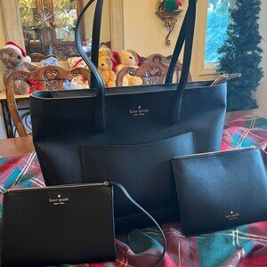 New, never used Kate Spade Staci Large Tote Set WITH 2 POUCHES!!